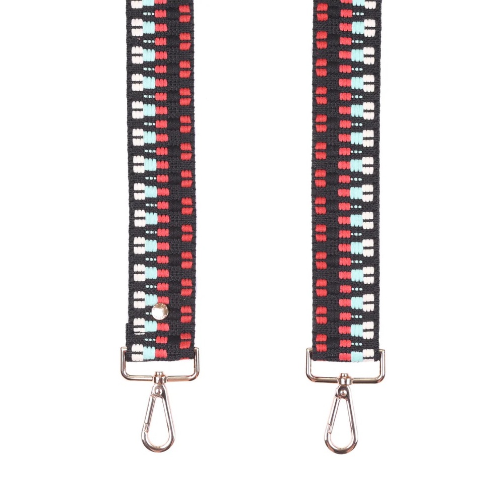 Stylish Red and Black Twill Bag Strap